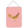 CarolineS Treasures Frisian Friesian Chicken Pink Check Metal Print, 16Hx12W, Multicolor