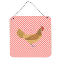 CarolineS Treasures Pink Frisian Friesian Chicken Check Metal Print, 6 Inch  Inch  H X 6 Inch  Inch  W