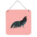 CarolineS Treasures Pink Sumatra Chicken Check Metal Print, 6Hx6W
