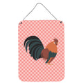 CarolineS Treasures Dutch Bantam Chicken Pink Check Metal Print, 16Hx12W, Multicolor