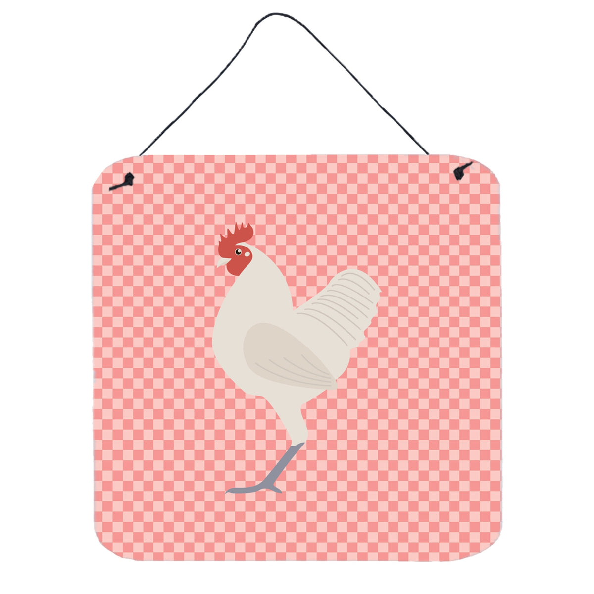 CarolineS Treasures Pink German Langshan Chicken Check Metal Print, 6Hx6W