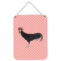 CarolineS Treasures Minorca Ctalalan Chicken Pink Check Metal Print, 16Hx12W, Multicolor