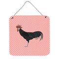 CarolineS Treasures Pink Minorca Ctalalan Chicken Check Metal Print, 6Hx6W