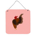 CarolineS Treasures Pink Malaysian Serama Chicken Check Metal Print, 6Hx6W