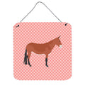 CarolineS Treasures Pink Mule Check Metal Print, 6Hx6W