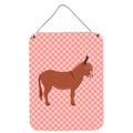 CarolineS Treasures Irish Donkey Pink Check Metal Print, 16Hx12W, Multicolor