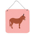 CarolineS Treasures Pink Irish Donkey Check Metal Print, 6 Inch  Inch  H X 6 Inch  Inch  W