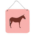 CarolineS Treasures Pink Hinny Horse Donkey Check Metal Print, 6 Inch  Inch  H X 6 Inch  Inch  W
