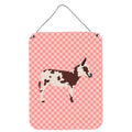 CarolineS Treasures American Spotted Donkey Pink Check Metal Print, 16Hx12W, Multicolor