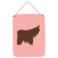 CarolineS Treasures Poitou Poiteuin Donkey Pink Check Metal Print, 16Hx12W, Multicolor