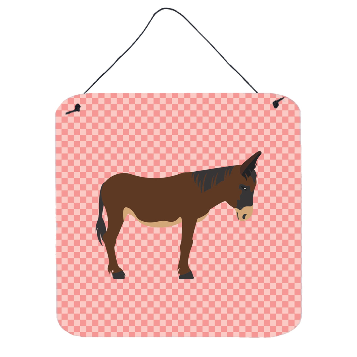 CarolineS Treasures Pink Zamoranoleones Donkey Check Metal Print, 6 Inch  Inch  H X 6 Inch  Inch  W