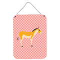 CarolineS Treasures Turkmenian Kulan Donkey Pink Check Metal Print, 16Hx12W, Multicolor