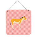CarolineS Treasures Pink Turkmenian Kulan Donkey Check Metal Print, 6Hx6W