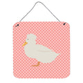 CarolineS Treasures Pink Crested Duck Check Metal Print, 6Hx6W