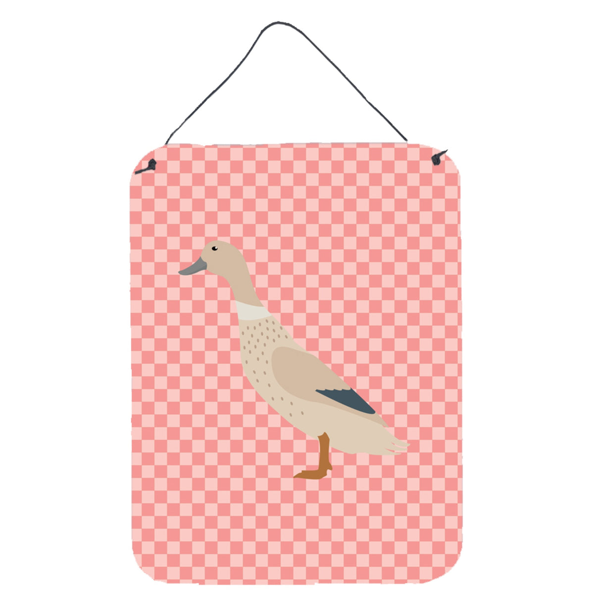 CarolineS Treasures West Harlequin Duck Pink Check Metal Print, 16Hx12W, Multicolor