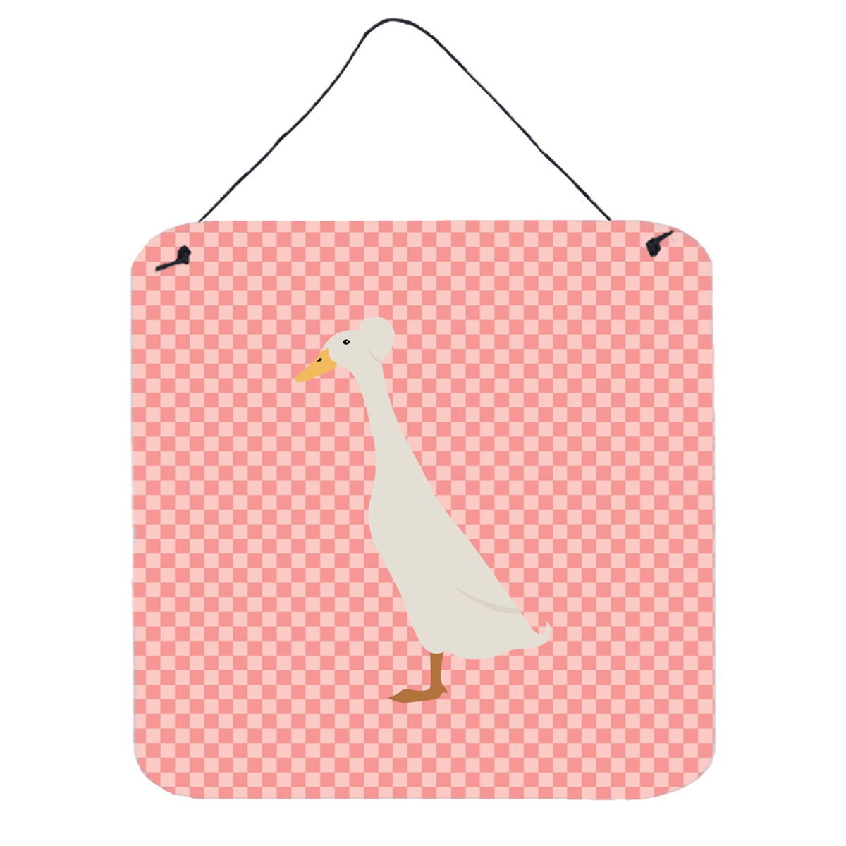 CarolineS Treasures Pink Bali Duck Check Metal Print, 6Hx6W