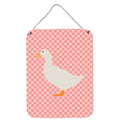 CarolineS Treasures American Pekin Duck Pink Check Metal Print, 16Hx12W, Multicolor