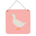 CarolineS Treasures Pink American Pekin Duck Check Metal Print, 6 Inch  Inch  H X 6 Inch  Inch  W