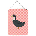 CarolineS Treasures Blue Swedish Duck Pink Check Metal Print, 16Hx12W, Multicolor