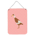 CarolineS Treasures Indian Runner Duck Pink Check Metal Print, 16Hx12W, Multicolor