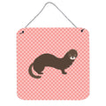 CarolineS Treasures Pink Russian Or European Mink Check Metal Print, 6 Inch  Inch  H X 6 Inch  Inch  W