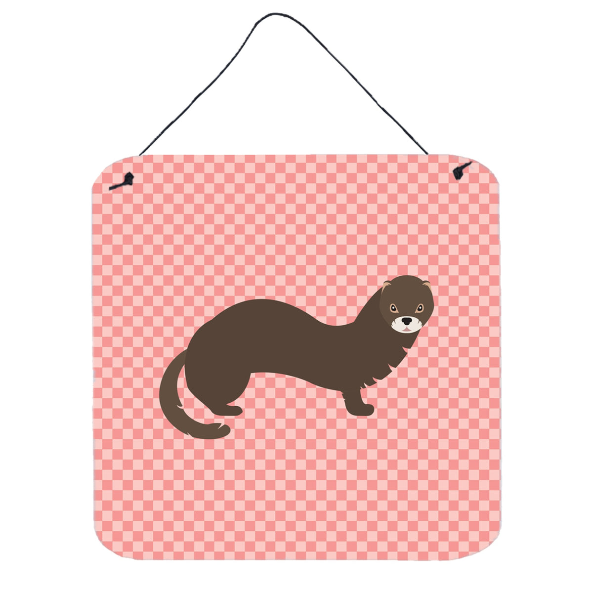 CarolineS Treasures Pink Russian Or European Mink Check Metal Print, 6 Inch  Inch  H X 6 Inch  Inch  W