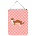 CarolineS Treasures Weasel Pink Check Metal Print, 16Hx12W, Multicolor