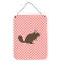 CarolineS Treasures Chinchilla Pink Check Metal Print, 16Hx12W, Multicolor