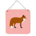 CarolineS Treasures Pink Red Fox Check Metal Print, 6Hx6W