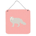 CarolineS Treasures Pink White Arctic Fox Check Metal Print, 6 Inch  Inch  H X 6 Inch  Inch  W