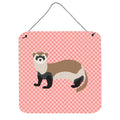 CarolineS Treasures Pink Ferret Check Metal Print, 6 Inch  Inch  H X 6 Inch  Inch  W