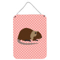 CarolineS Treasures Coypu Nutria River Rat Pink Check Metal Print, 16Hx12W, Multicolor