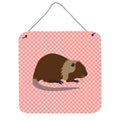 CarolineS Treasures Pink Coypu Nutria River Rat Check Metal Print, 6Hx6W