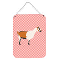 CarolineS Treasures Alpine Goat Pink Check Metal Print, 16Hx12W, Multicolor