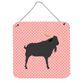 CarolineS Treasures Pink Verata Goat Check Metal Print, 6 Inch  Inch  H X 6 Inch  Inch  W