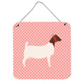 CarolineS Treasures Pink Boer Goat Check Metal Print, 6Hx6W
