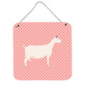 CarolineS Treasures Pink Saanen Goat Check Metal Print, 6 Inch  Inch  H X 6 Inch  Inch  W