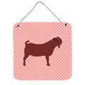 CarolineS Treasures Pink Kalahari Red Goat Check Metal Print, 6 Inch  Inch  H X 6 Inch  Inch  W