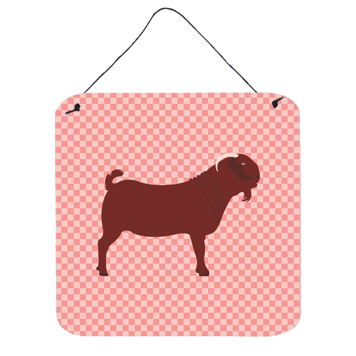 CarolineS Treasures Pink Kalahari Red Goat Check Metal Print, 6 Inch  Inch  H X 6 Inch  Inch  W