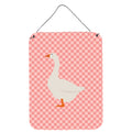 CarolineS Treasures Embden Goose Pink Check Metal Print, 16Hx12W, Multicolor