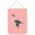 CarolineS Treasures West Of England Goose Pink Check Metal Print, 16Hx12W, Multicolor