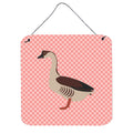 CarolineS Treasures Pink Chinese Goose Check Metal Print, 6Hx6W