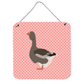CarolineS Treasures Pink Toulouse Goose Check Metal Print, 6 Inch  Inch  H X 6 Inch  Inch  W