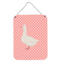CarolineS Treasures Roman Goose Pink Check Metal Print, 16Hx12W, Multicolor