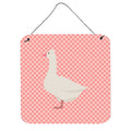 CarolineS Treasures Pink Roman Goose Check Metal Print, 6 Inch  Inch  H X 6 Inch  Inch  W
