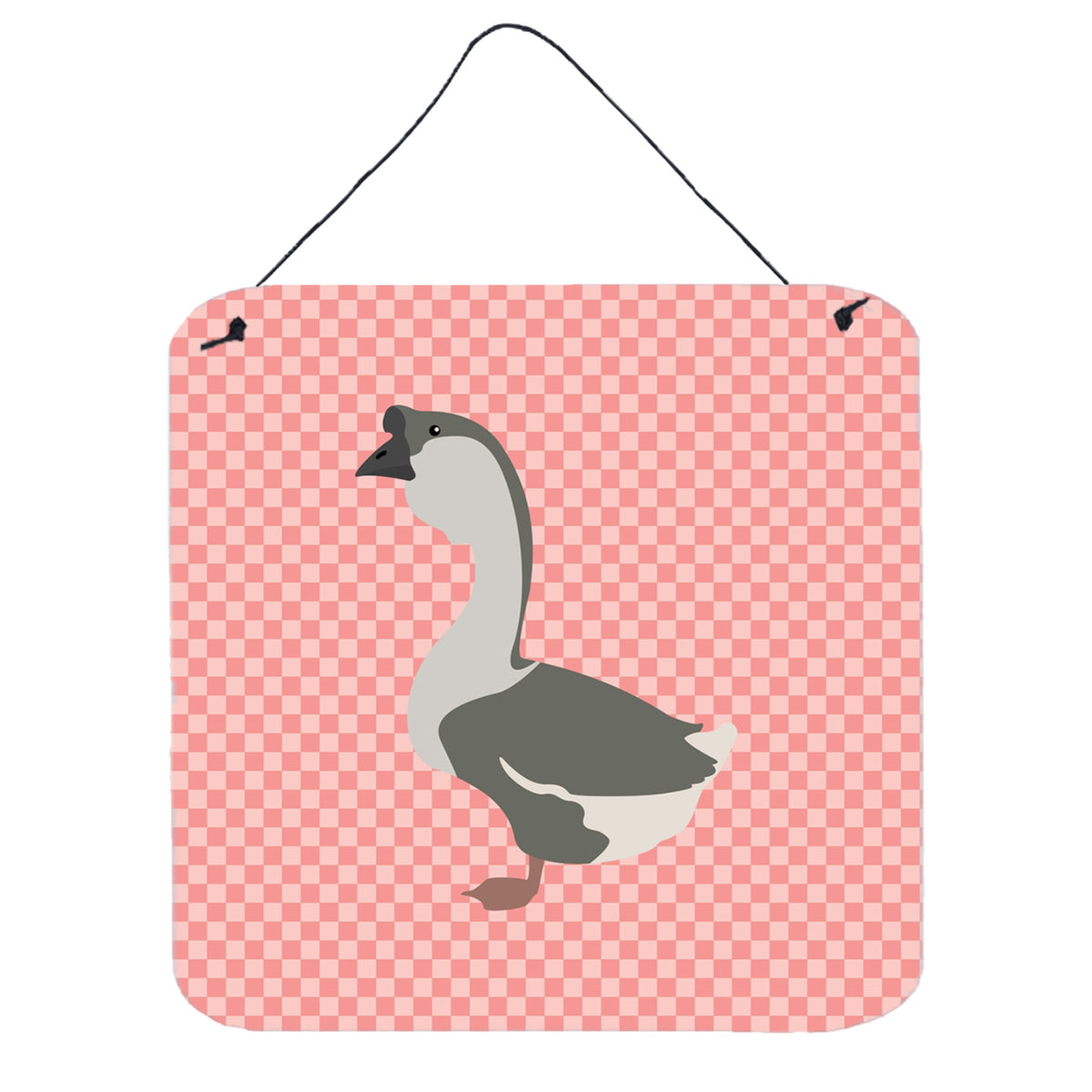 CarolineS Treasures Pink African Goose Check Metal Print, 6Hx6W