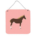 CarolineS Treasures Pink Percheron Horse Check Metal Print, 6Hx6W