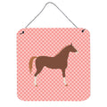 CarolineS Treasures Pink Hannoverian Horse Check Metal Print, 6Hx6W