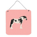 CarolineS Treasures Pink Cyldesdale Horse Check Metal Print, 6Hx6W