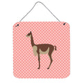 CarolineS Treasures Pink Vicugna Or Vicuna Check Metal Print, 6 Inch  Inch  H X 6 Inch  Inch  W